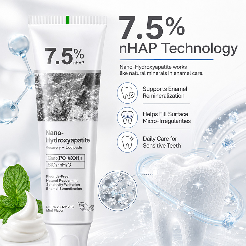 Teeth Whitening Kit - 5/6Pcs 7.5% nHAP Nano Hydroxyapatite Toothpaste