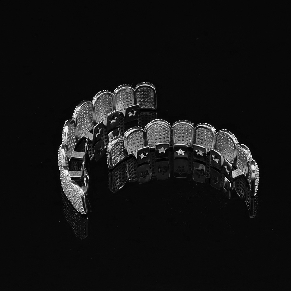 Silver Plated Full Iced Out CZ - Teeth Whitening Moulds ulasan dan harga