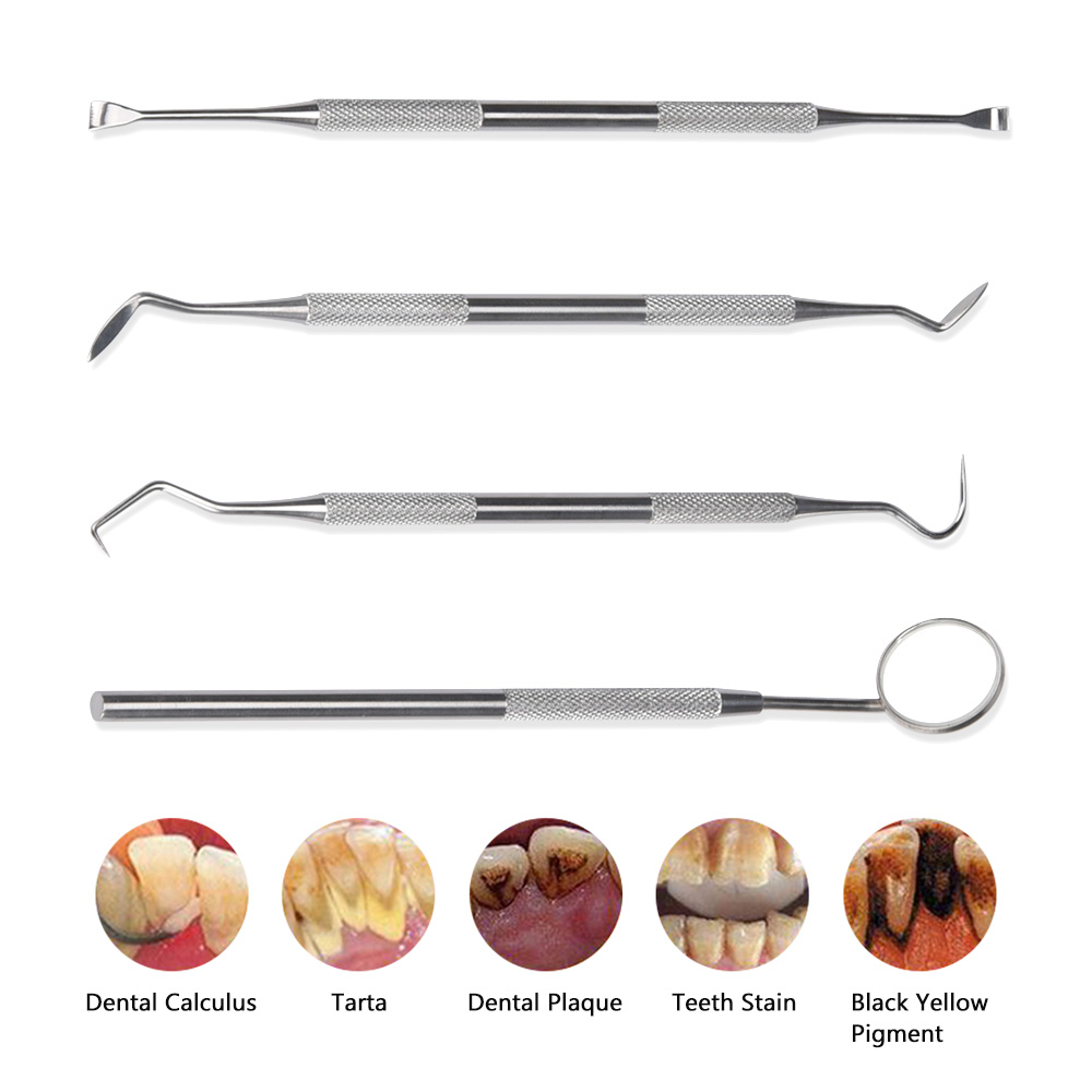 4Pcs Set Tartar Scraper Scaler - Teeth Whitening Mouthwash ulasan dan harga